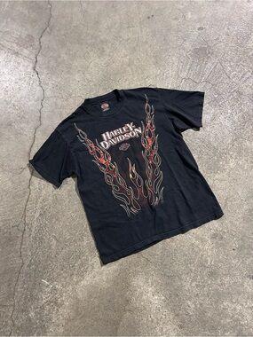 Vintage 1998 Harley Davidson V Flames Rare T Shirt Double Stitch Grail Large